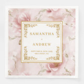 Trendy Blush Elfenbein Aquarell Hochzeitsnapkins Serviette (Vorderseite)