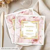 Trendy Blush Elfenbein Aquarell Hochzeitsnapkins Serviette