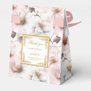 Trendy Blush Gold Watercolor Wedding Danke Box Geschenkschachtel