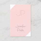 Trendy Blush Pink Creative Monogram Clean Luxe Visitenkarte (Vorderseite)