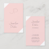 Trendy Blush Pink Creative Monogram Clean Luxe Visitenkarte (Vorne/Hinten)