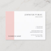 Trendy Blush Pink Elegante Unternehmen Moderne, ei Visitenkarte (Rückseite)