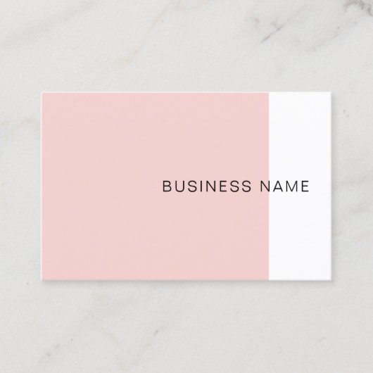 Trendy Blush Pink Elegantes modernes Minimalistisc Visitenkarte (Vorderseite)