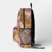 Trendy Blush Pink Gold Boho Blätter Collection Bedruckter Rucksack (Rechts)
