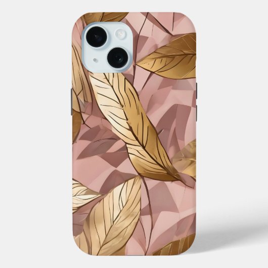 Trendy Blush Pink Gold Boho Blätter Collection Case-Mate iPhone Hülle (Rückseite)