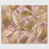 Trendy Blush Pink Gold Boho Blätter Collection Geschenkpapier (Flach)