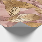 Trendy Blush Pink Gold Boho Blätter Collection Geschenkpapier (Ecke)