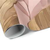 Trendy Blush Pink Gold Boho Blätter Collection Geschenkpapier (Rolleneckpunkt)
