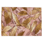 Trendy Blush Pink Gold Boho Blätter Collection Han Große Geschenktüte (Rückseite)