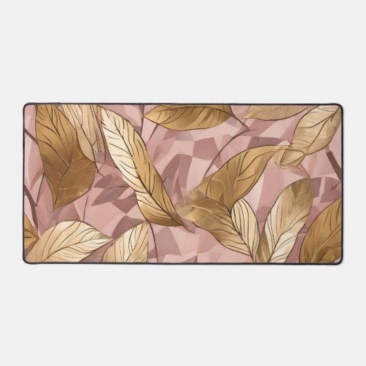 Trendy Blush Pink Gold Boho Blätter Collection Schreibtischunterlage (Vorderseite)
