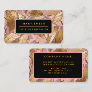 Trendy Blush Pink Gold Boho Blätter Collection Visitenkarte