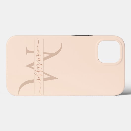 Trendy Blush Pink Monogram Script Name Girly Case-Mate iPhone Hülle (Rückseite (Horizontal))