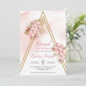 Trendy Blush Pink Orchid Driving Palm Brunch Einladung (Stehend Vorderseite)