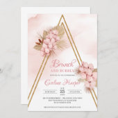 Trendy Blush Pink Orchid Driving Palm Brunch Einladung (Vorne/Hinten)