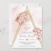 Trendy Blush Pink Orchid getrocknetes Palm Baby Ei Save The Date (Vorderseite)