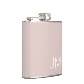 Trendy Blush Pink Oversified Mit Monogramm Initial Flachmann (Rechts)