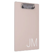Trendy Blush Pink Oversified Mit Monogramm Initial Klemmbrett (Rechts)