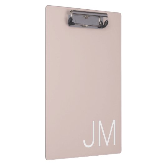 Trendy Blush Pink Oversified Mit Monogramm Initial Klemmbrett (Rechts)