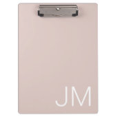 Trendy Blush Pink Oversified Mit Monogramm Initial Klemmbrett (Vorderseite)