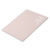Trendy Blush Pink Oversified Mit Monogramm Initial Notizblock (angewinkelt)