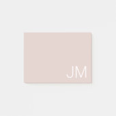 Trendy Blush Pink Oversified Mit Monogramm Initial Post-it Klebezettel (Vorderseite)
