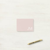 Trendy Blush Pink Oversified Mit Monogramm Initial Post-it Klebezettel (Auf Schreibtisch)