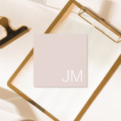 Trendy Blush Pink Oversified Mit Monogramm Initial Post-it Klebezettel