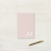 Trendy Blush Pink Oversified Mit Monogramm Initial Post-it Klebezettel (Auf Schreibtisch)