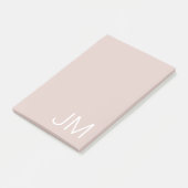 Trendy Blush Pink Oversified Mit Monogramm Initial Post-it Klebezettel (angewinkelt)