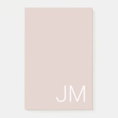Trendy Blush Pink Oversified Mit Monogramm Initial Post-it Klebezettel (Vorderseite)