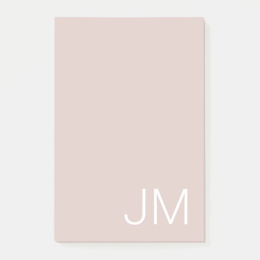 Trendy Blush Pink Oversified Mit Monogramm Initial Post-it Klebezettel (Vorderseite)