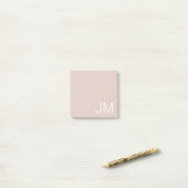 Trendy Blush Pink Oversified Mit Monogramm Initial Post-it Klebezettel (Auf Schreibtisch)