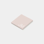 Trendy Blush Pink Oversified Mit Monogramm Initial Post-it Klebezettel (angewinkelt)