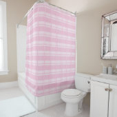 Trendy Blush Pink Shower Curtain Cozy Plaid Vibes Duschvorhang (Beispiel)