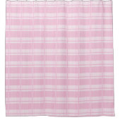 Trendy Blush Pink Shower Curtain Cozy Plaid Vibes Duschvorhang (Vorderseite)
