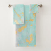 Trendy Blush Pink Soft Mint Gold Luxury Collection Badhandtuch Set (Insitu)