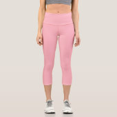 Trendy Blush Pink Solid Color | Klassisches Elegan Capri Leggings (Vorderseite)