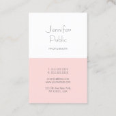 Trendy Blush Pink Stilvolle Monogram Sleek Luxury Visitenkarte (Rückseite)