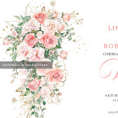 Trendy Blush Roses Greenery Wedding Invitation Einladung