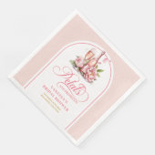 Trendy Blush Watercolor Petals and Prosecco Napkin Serviette (Ecke)