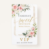 Trendy Blütengold Glitzern Salbei süß 16. Ausweis (Rückseite)