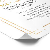 Trendy blütengoldfarbene Glitzern Zeitkapsel Poster (Ecke)