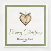 Trendy Bohemian Christmas Wreath in Botanical Serviette (Vorderseite)