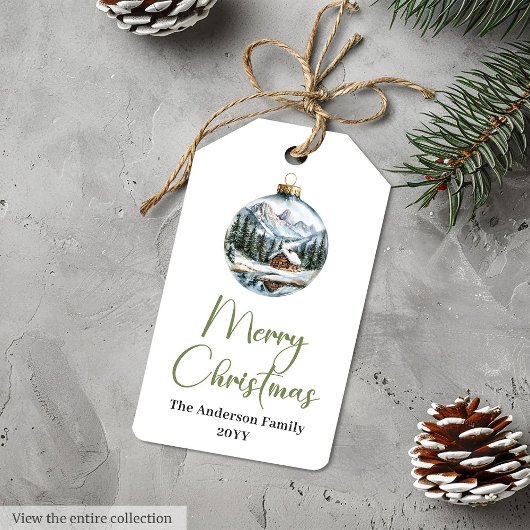 Trendy Bohemian Rustic Holiday Season Gift Tag Geschenkanhänger