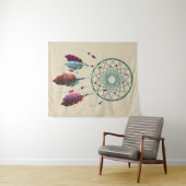 Trendy Bohemisch Aquamarin & Lila Dream Catcher Wandteppich (Beispiel (Horizontal))