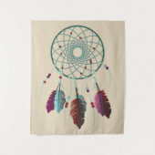 Trendy Bohemisch Aquamarin & Lila Dream Catcher Wandteppich (Vorderseite)