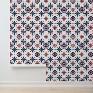 Trendy Bohemisch Blooming Mesh Art Pattern Tapete