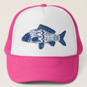 Trendy Bohemisch Floral Fish Truckerkappe (Vorderseite)