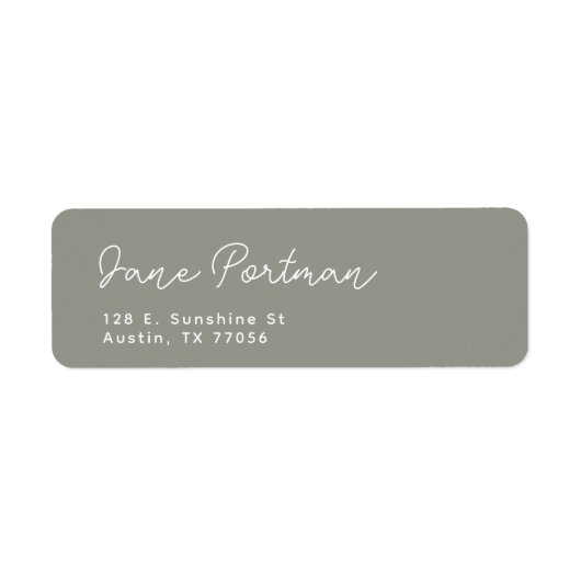 Trendy Bohemisch Minimalistisch Sage Rücksendeadre (Vorne)