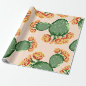Trendy Bohemisch Prickly Pear Cactus & Blume Geschenkpapier (Ungerollt)